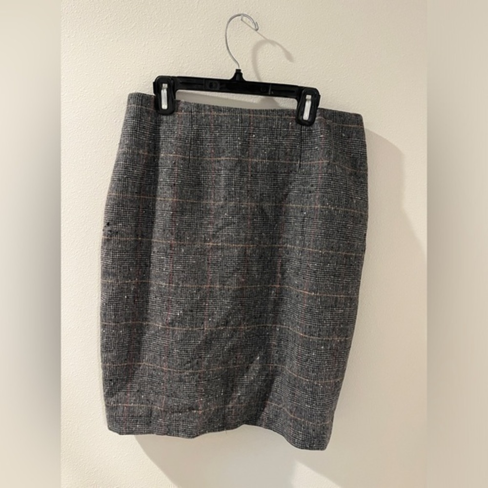 Burberry Vintage Glen Check Plaid Pencil Skirt Gray Size 8 Suit Skirt USA Made